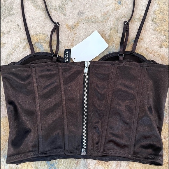 NWT, H&M Bustier in Shimmering Black, Adjustable Straps, Perfect All Year, S - Picture 2 of 2